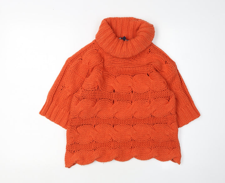 French Connection Women's Orange Roll Neck Pullover Jumper, S
