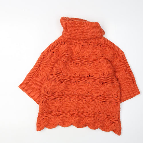 French Connection Women's Orange Roll Neck Pullover Jumper, S