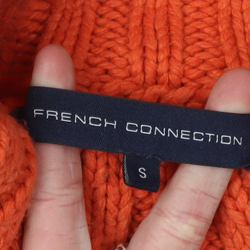 French Connection Women's Orange Roll Neck Pullover Jumper, S