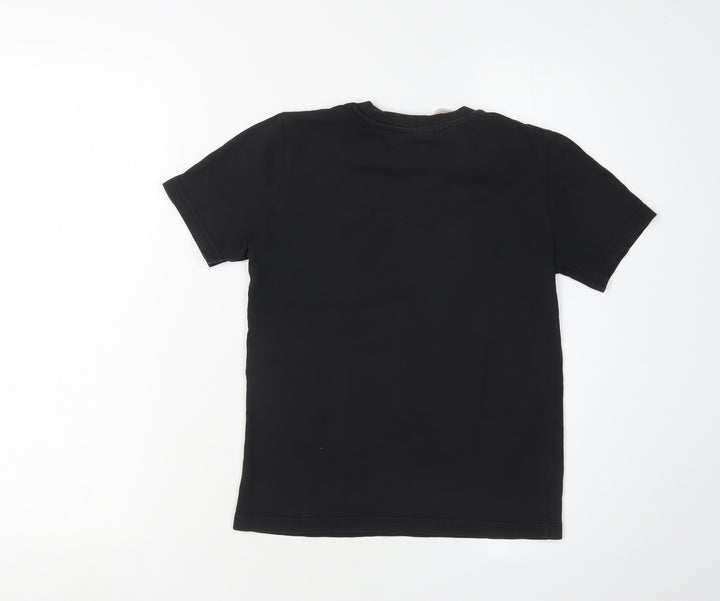 Adidas Boys Black Logo T-Shirt 9-10 Years Regular Fit