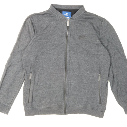 Tom Tailor Men's Grey Full-Zip Sweatshirt XL