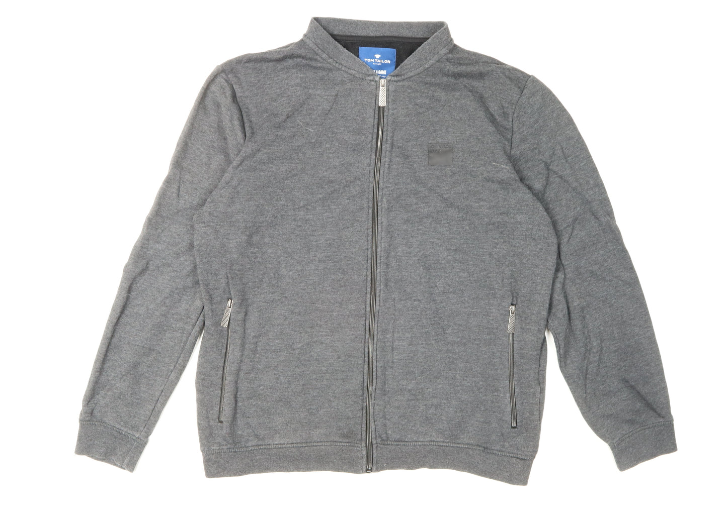Tom Tailor Men's Grey Full-Zip Sweatshirt XL