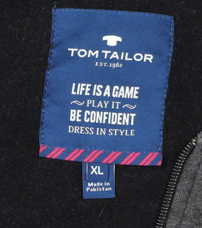 Tom Tailor Men's Grey Full-Zip Sweatshirt XL