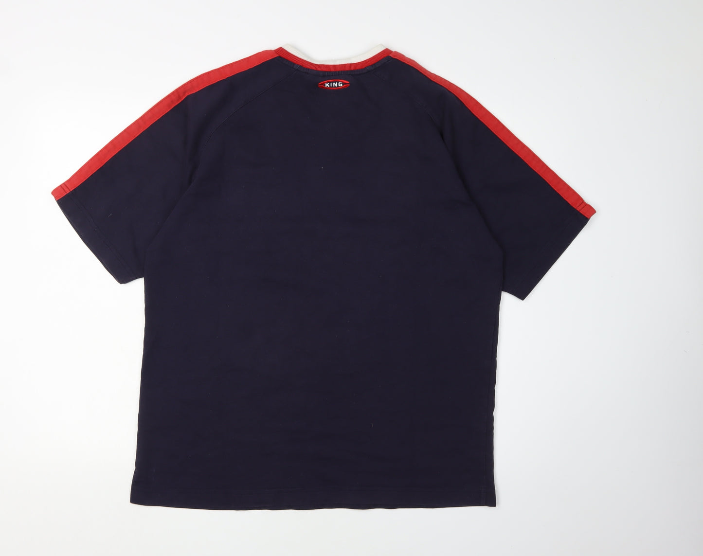 Puma Men's Blue V-Neck T-Shirt, Size L, Casual Wear
