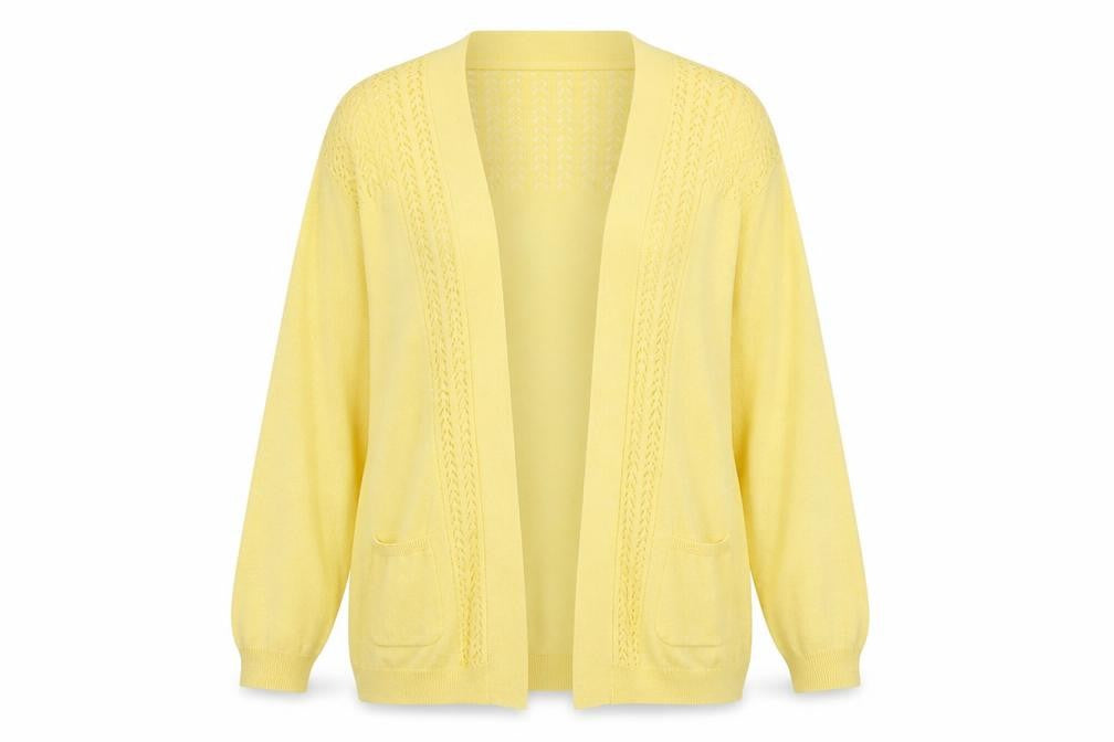 Front view of RJR.John Rocha Yellow Women's Cardigan, size 12