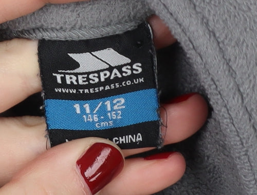 Trespass Boys Grey Fleece Long Sleeve Jacket 11-12 Years