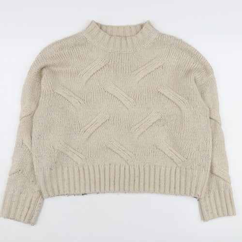 New Look Women's Beige Mock Neck Jumper M