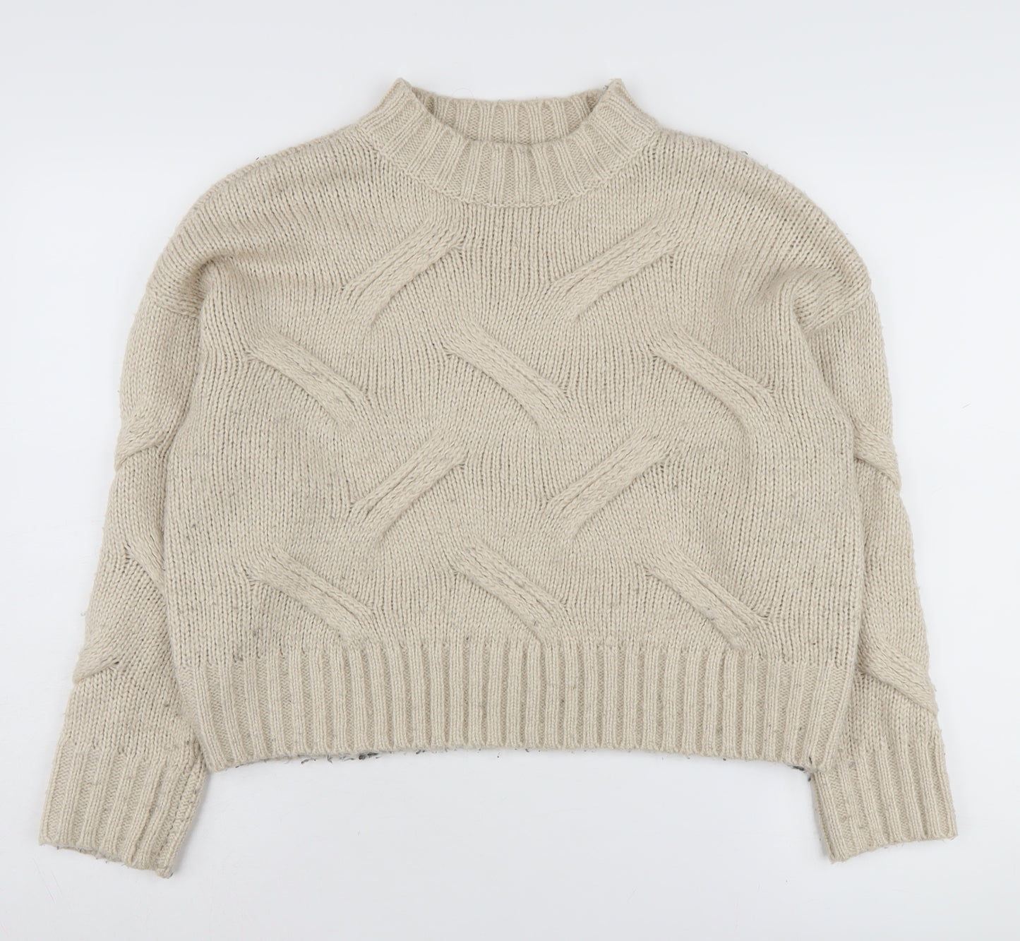 New Look Women's Beige Mock Neck Jumper M