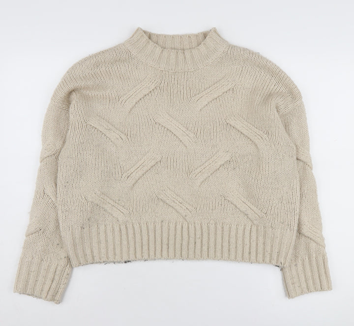 New Look Women's Beige Mock Neck Jumper M
