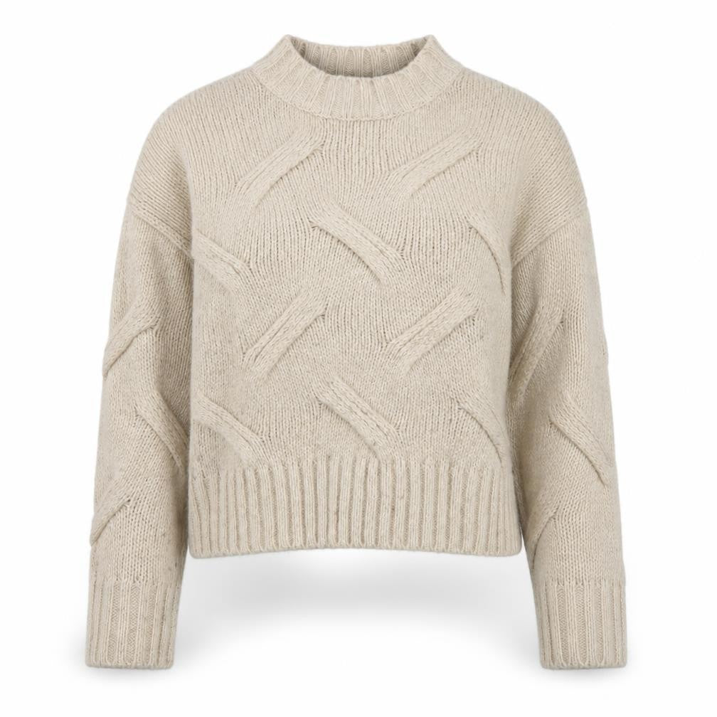 Front view of New Look Women's Beige Mock Neck Jumper M