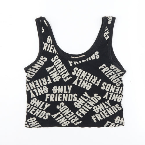 Pull & Bear Black Cropped Tank Women's Size 12