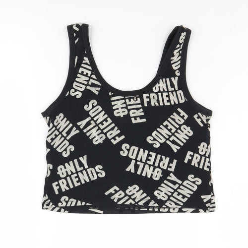 Pull & Bear Black Cropped Tank Women's Size 12