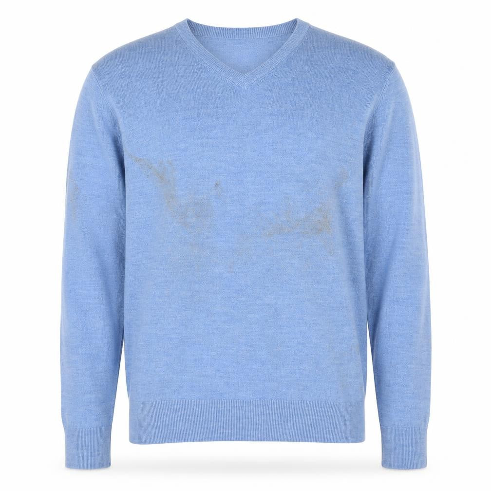 Front view of BHS Men's Blue V-Neck jumper -, size L
