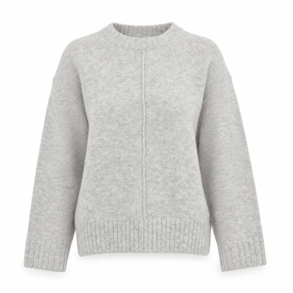 Front view of Marks & Spencer Women's Grey Knit Jumper - Medium
