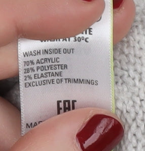Marks and Spencer Women's Grey Knit Jumper - Medium