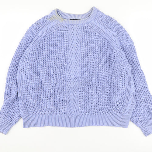 Marks and Spencer Women's Purple Cable-Knit Jumper Size 14