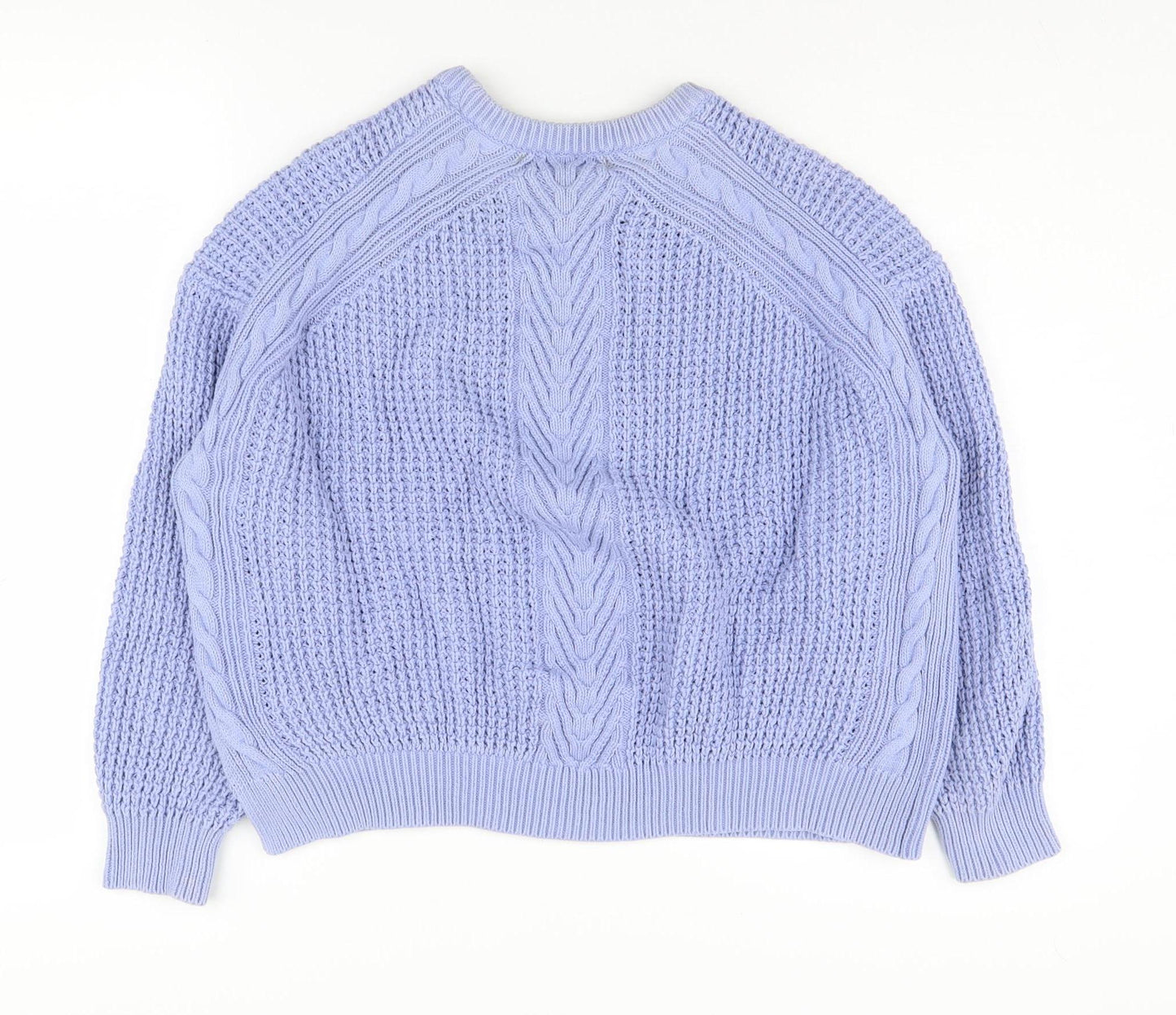 Marks and Spencer Women's Purple Cable-Knit Jumper Size 14