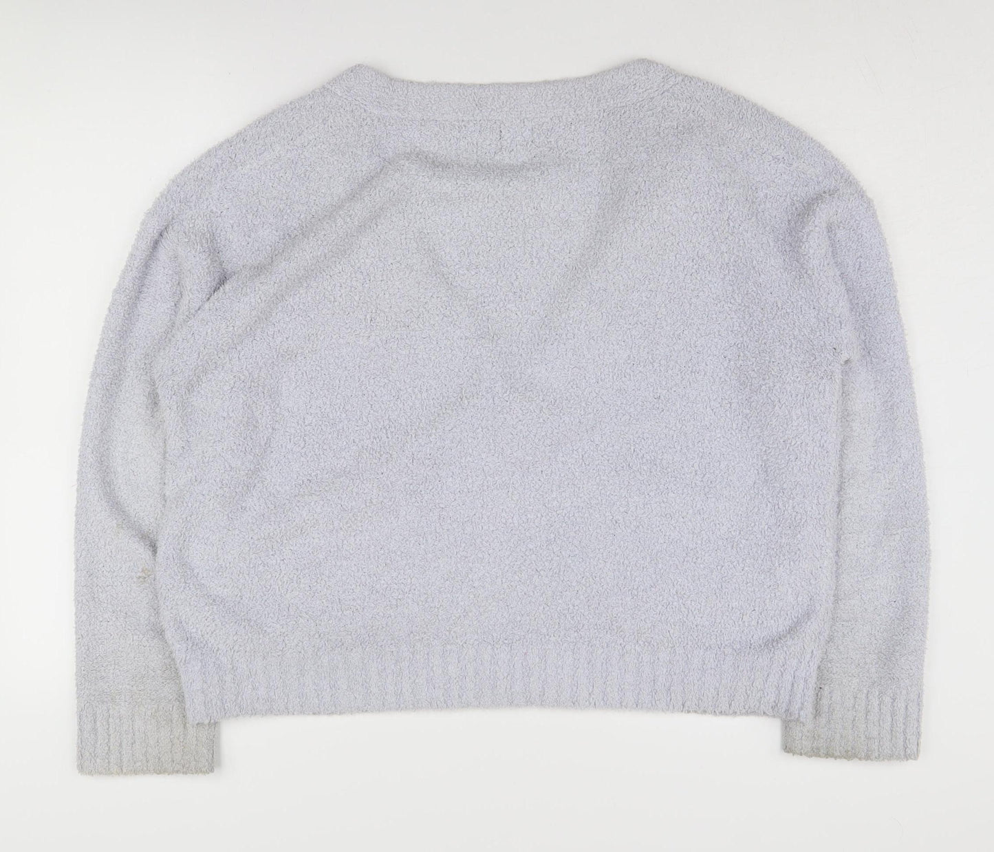 Out From Under Women's Grey Cardigan, S, V-Neck, Button