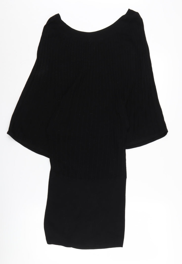 H&M Black Viscose Dress, Medium, Women's, Knit