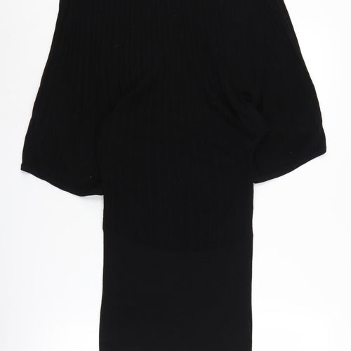 H&M Black Viscose Dress, Medium, Women's, Knit