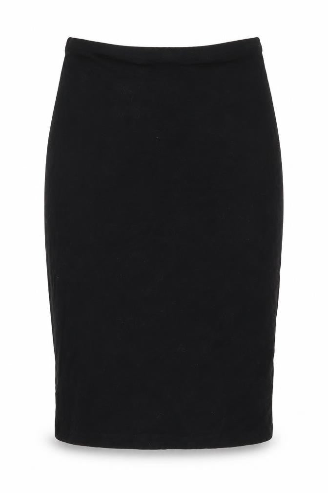 Front view of H&M Women's Black Pencil Skirt, size S, Viscose Blend