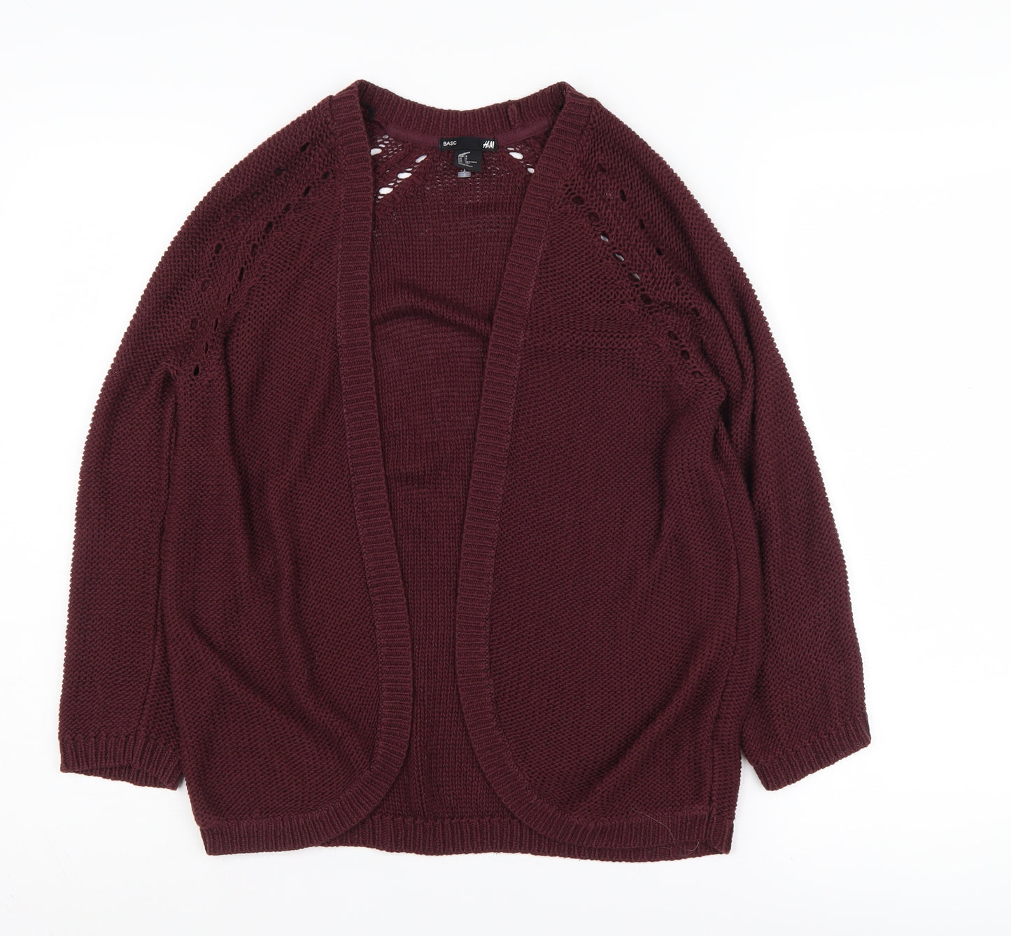 H&M Women's Red Cardigan Size 10 Long Sleeve Knit
