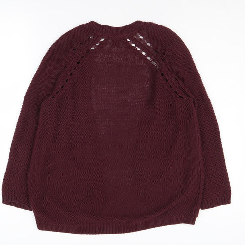 H&M Women's Red Cardigan Size 10 Long Sleeve Knit