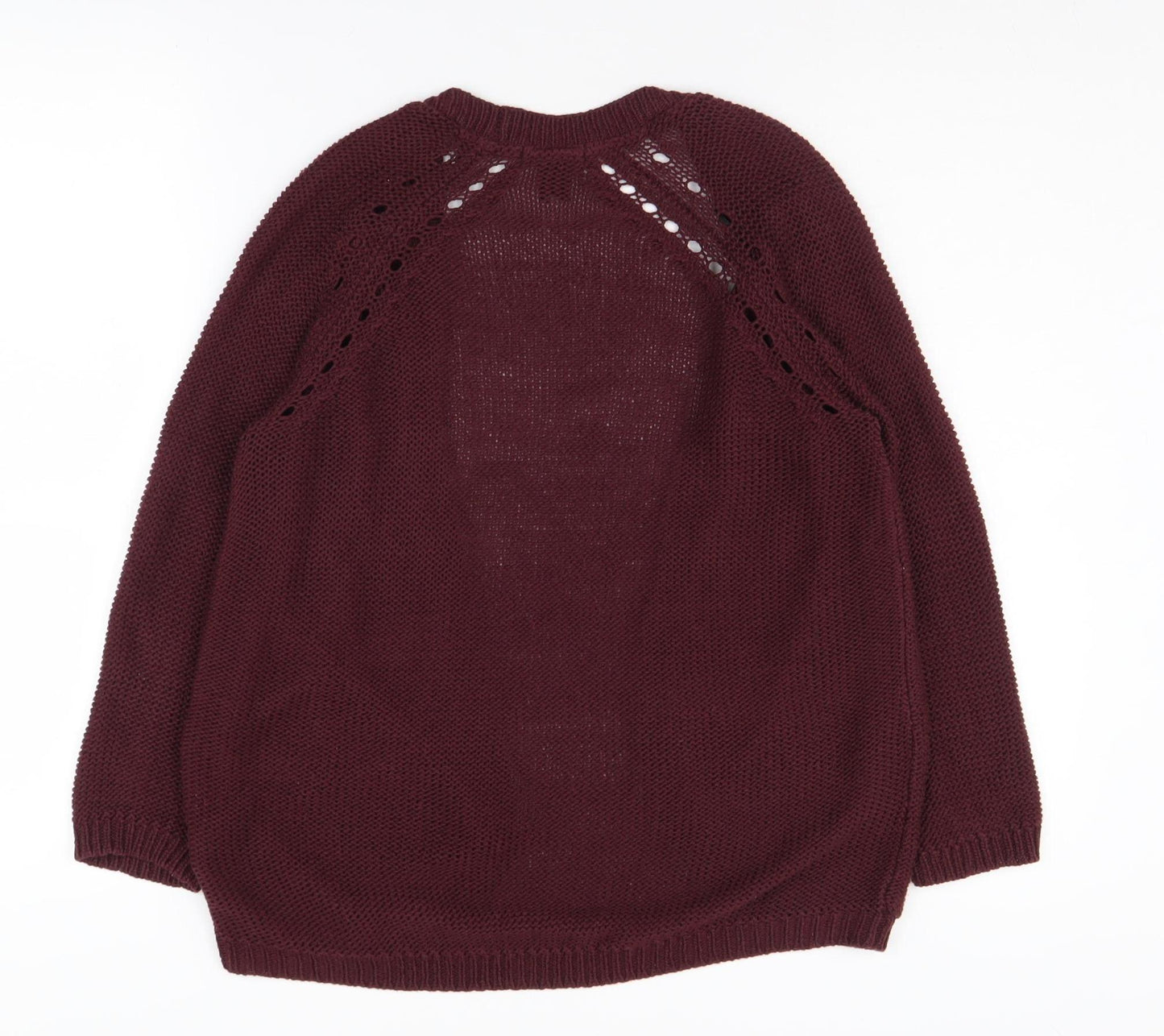 H&M Women's Red Cardigan Size 10 Long Sleeve Knit