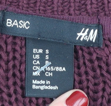 H&M Women's Red Cardigan Size 10 Long Sleeve Knit