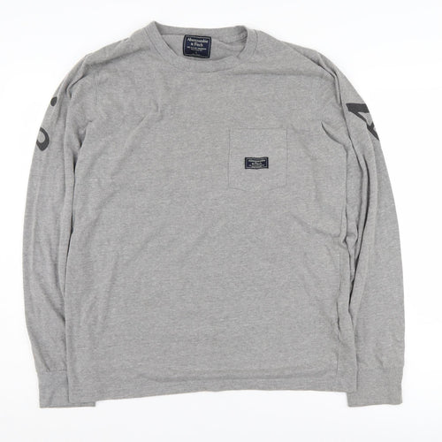 Abercrombie & Fitch Men's Grey L Long Sleeve T-Shirt