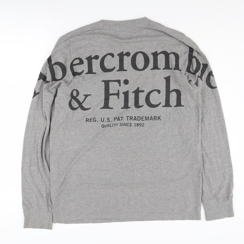 Abercrombie & Fitch Men's Grey L Long Sleeve T-Shirt