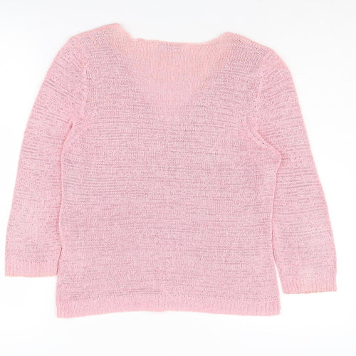 Marks and Spencer Women's Pink Cardigan V-Neck Size 10