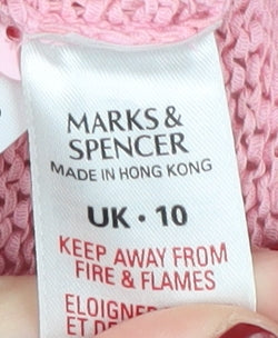 Marks and Spencer Women's Pink Cardigan V-Neck Size 10