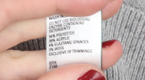 Marks and Spencer Women's Grey Roll Neck Jumper S