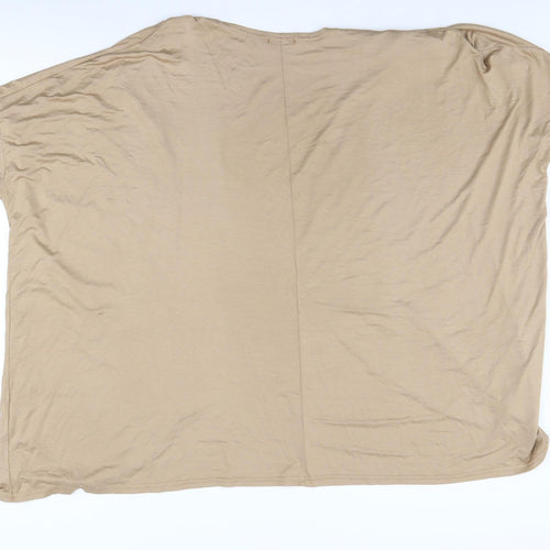 boohoo Womens Beige M/L Open Cardigan Short Sleeve Casual