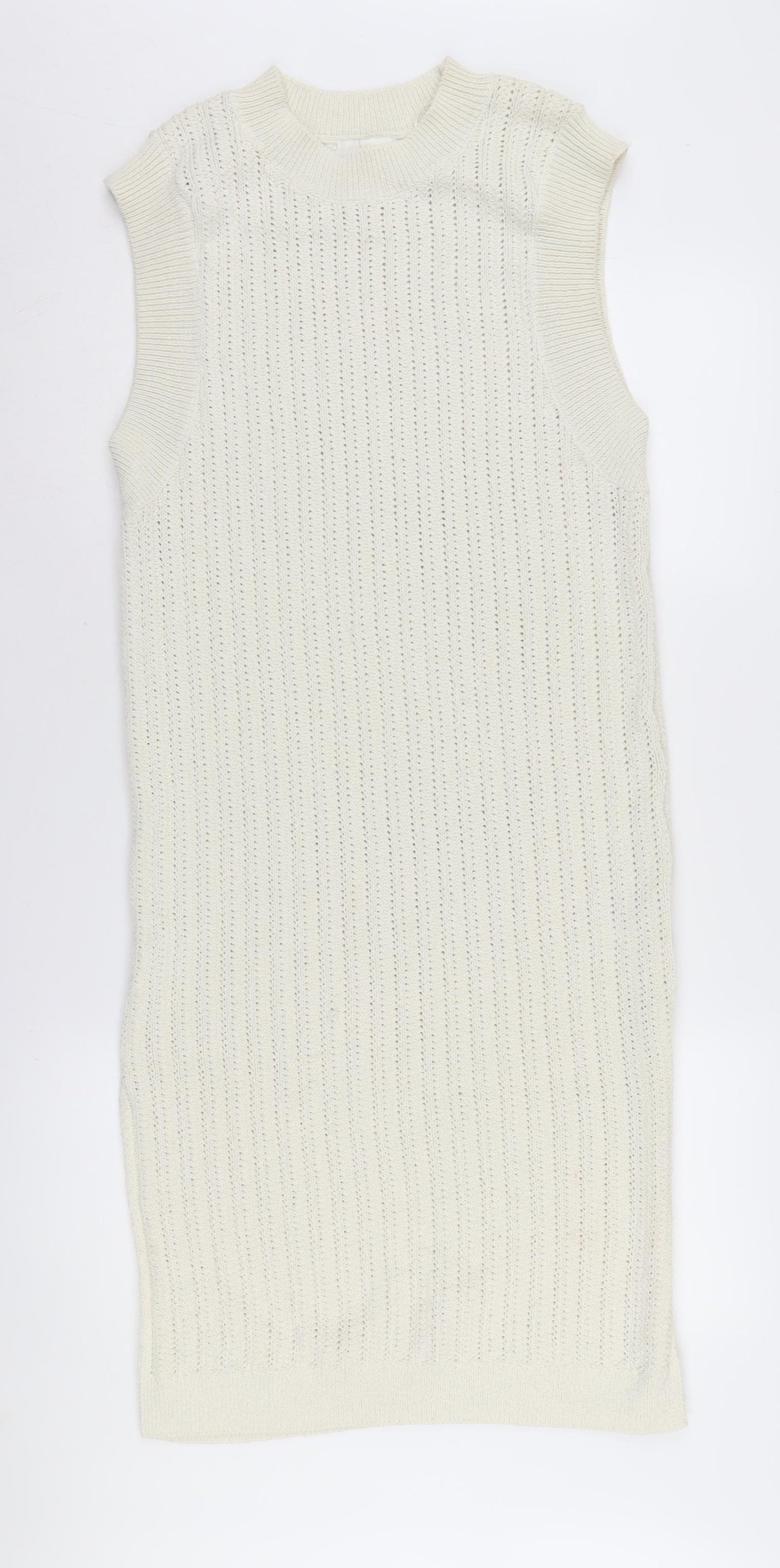 H&M Women's Ivory Sleeveless Knit Tank Dress Size S
