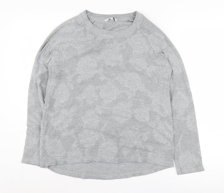 Next Women's Grey Floral Pullover Jumper Size 14