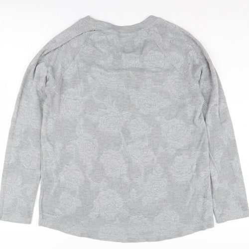 Next Women's Grey Floral Pullover Jumper Size 14