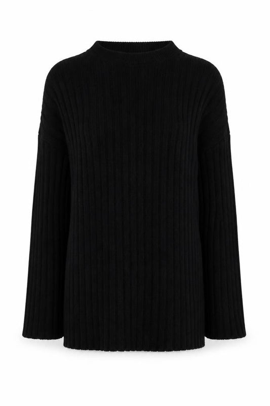 Front view of ASOS Women’s Black Knit Petite Jumper, size UK 8