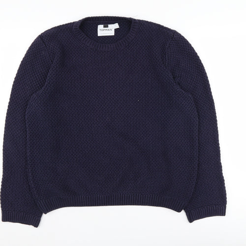 Topman Men’s Blue Chunky Knit Pullover Jumper M