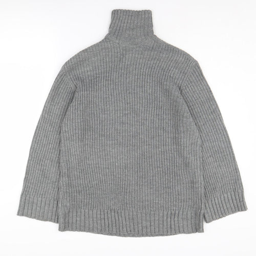 H&M Women's Grey Mock Neck Pullover Jumper, 2XS