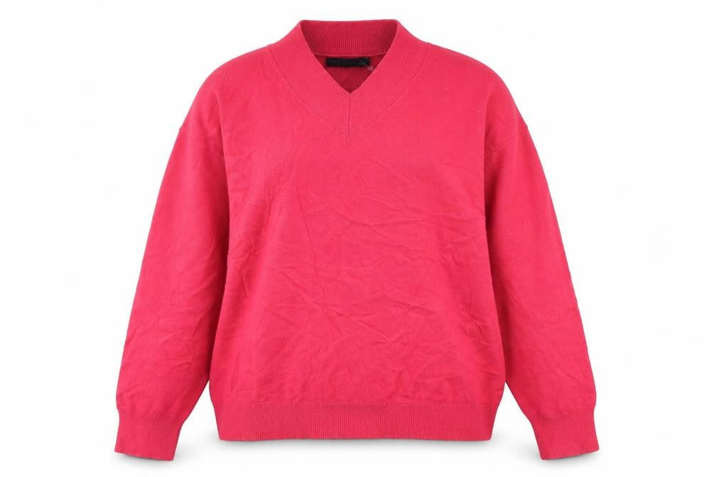 Front view of Marks & Spencer Women's Red V-Neck Jumper, Medium
