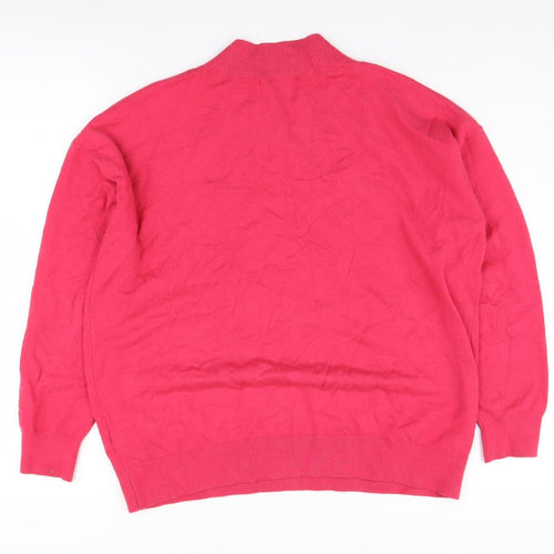 Marks and Spencer Women's Red V-Neck Jumper, Medium