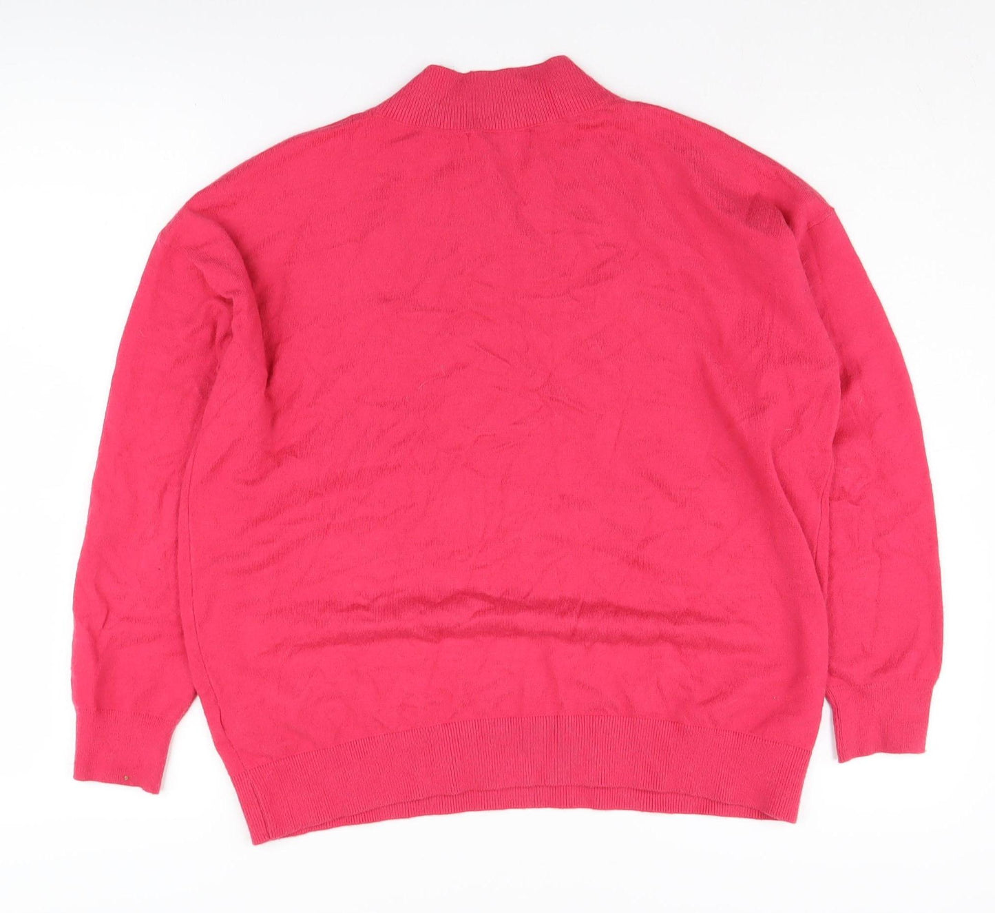 Marks and Spencer Women's Red V-Neck Jumper, Medium