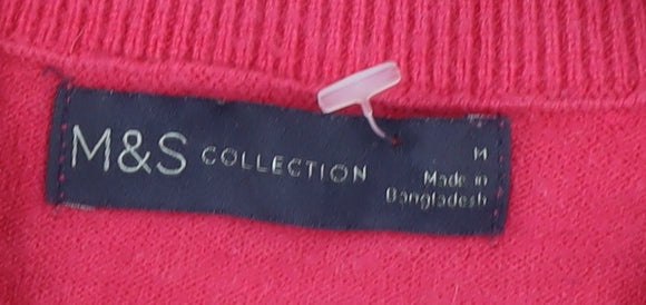 Marks and Spencer Women's Red V-Neck Jumper, Medium