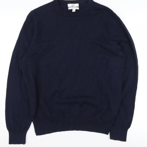 Marks and Spencer Men's Blue Pullover Jumper - Size M