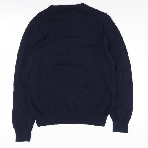 Marks and Spencer Men's Blue Pullover Jumper - Size M