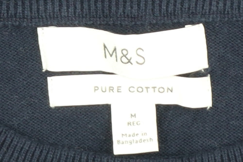 Marks and Spencer Men's Blue Pullover Jumper - Size M