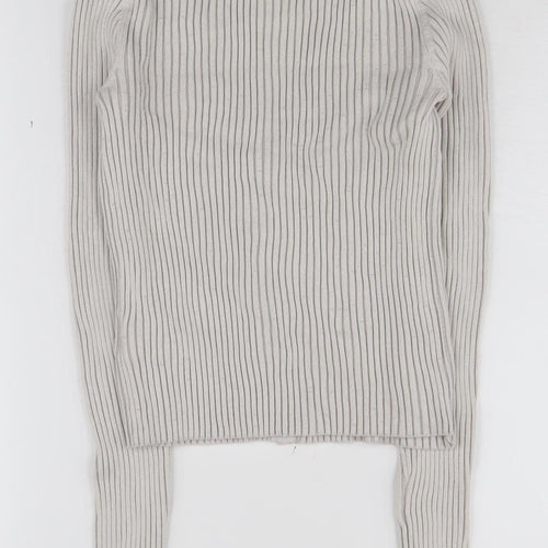 H&M Women's Grey V-Neck Cardigan Size S