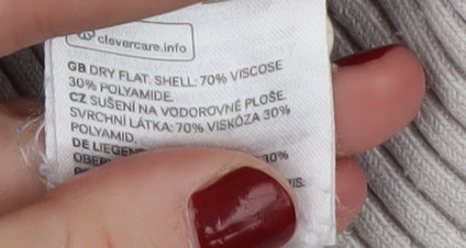 H&M Women's Grey V-Neck Cardigan Size S